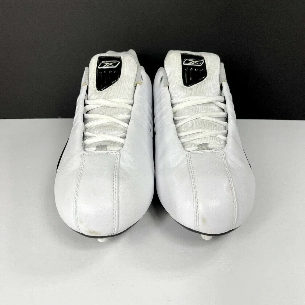 Reebok NFL Equipment Men's Size 13 Football Shoes Cleats White Leather - Picture 2 of 8
